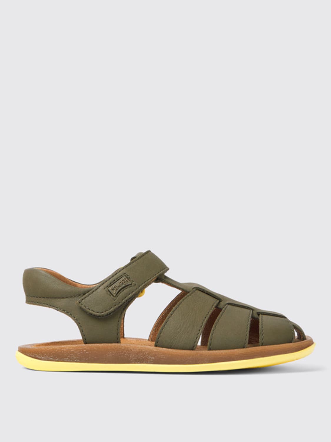 CAMPER SHOES: Camper Bicho sandals in leather, Green - Img 1