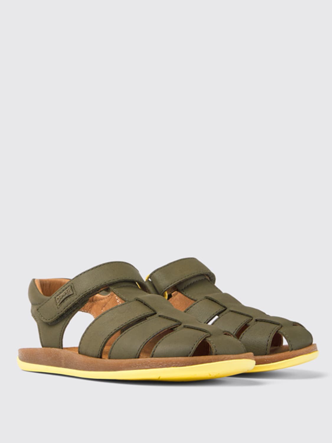 CAMPER SHOES: Camper Bicho sandals in leather, Green - Img 2