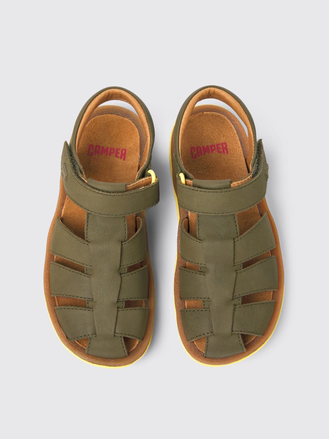 CAMPER SHOES: Camper Bicho sandals in leather, Green - Img 3