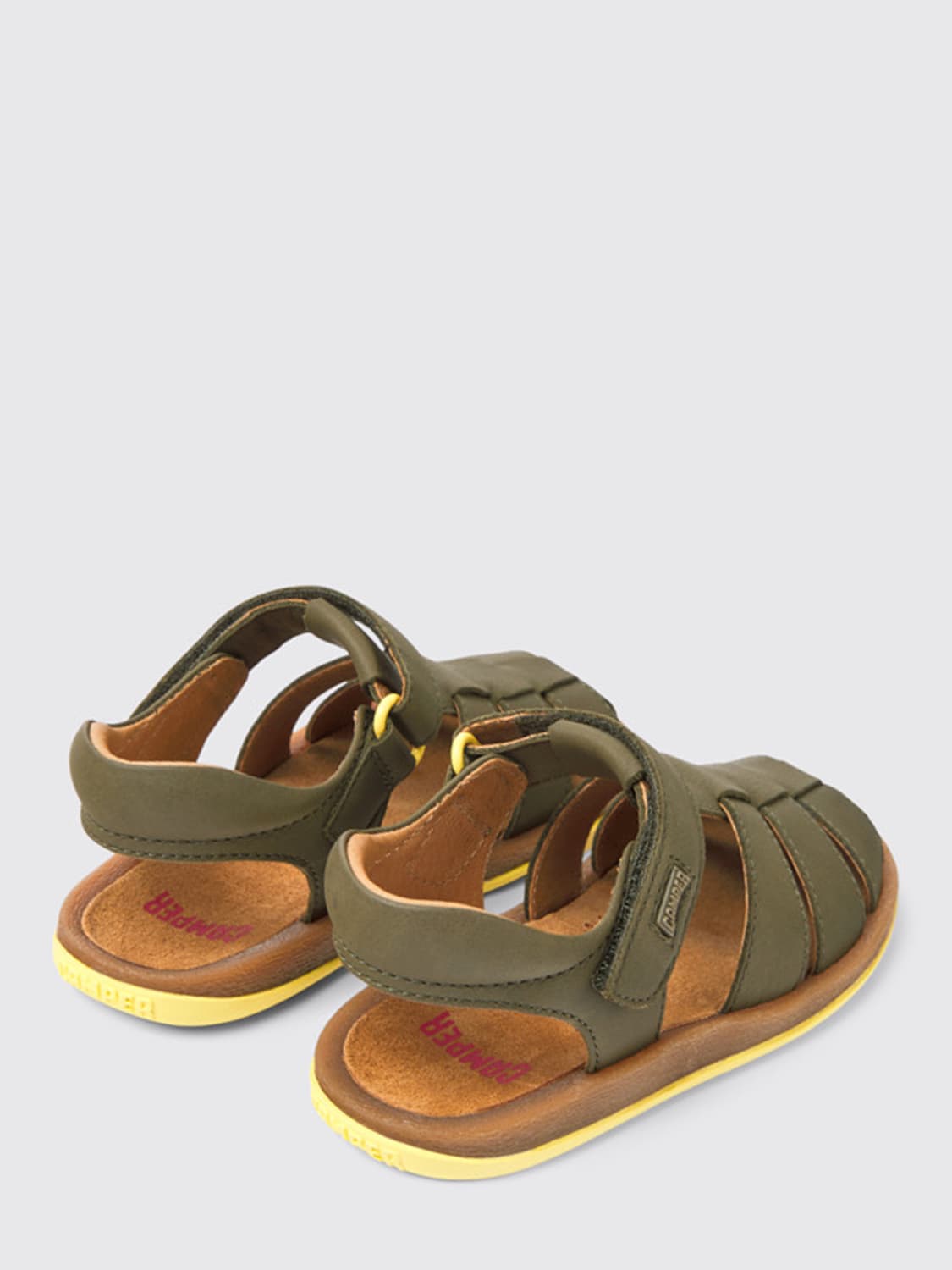 CAMPER SHOES: Camper Bicho sandals in leather, Green - Img 4