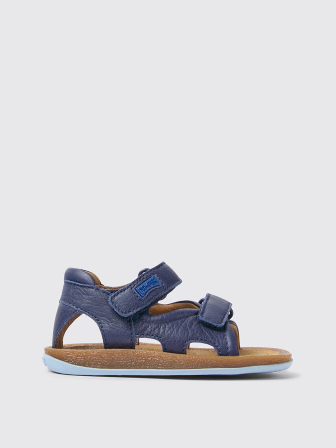 CAMPER SHOES: Camper Bicho sandals in leather, Blue - Img 1