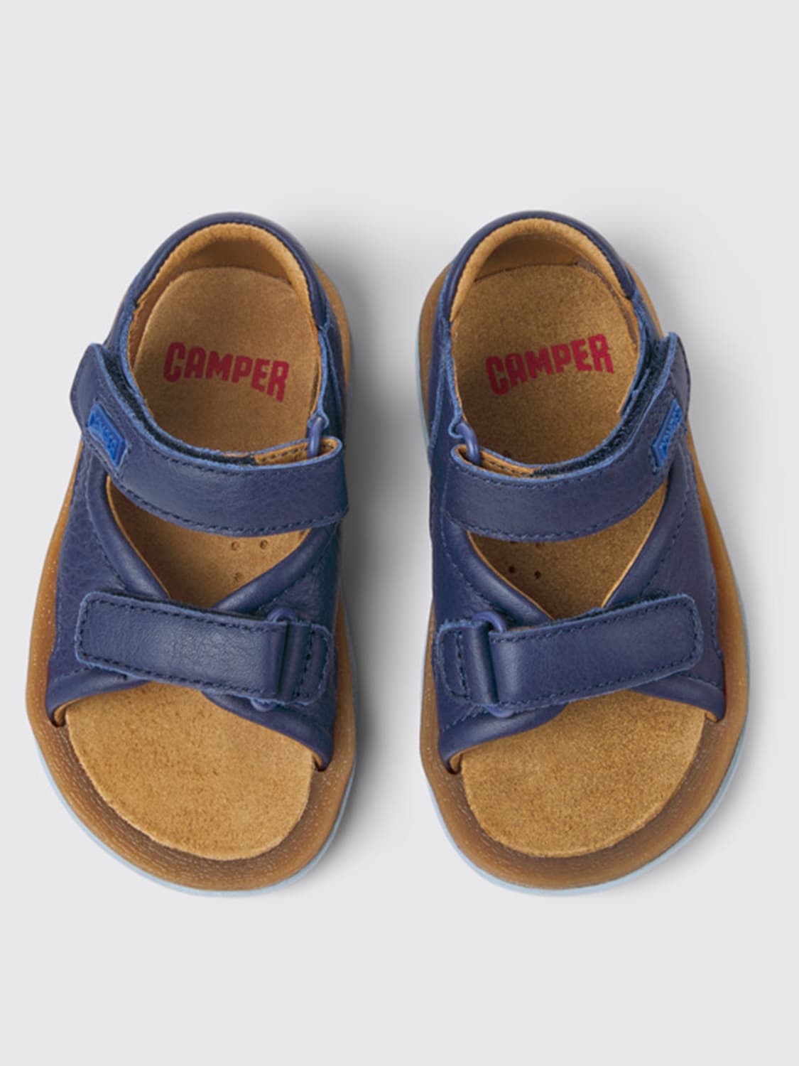 CAMPER SHOES: Camper Bicho sandals in leather, Blue - Img 3