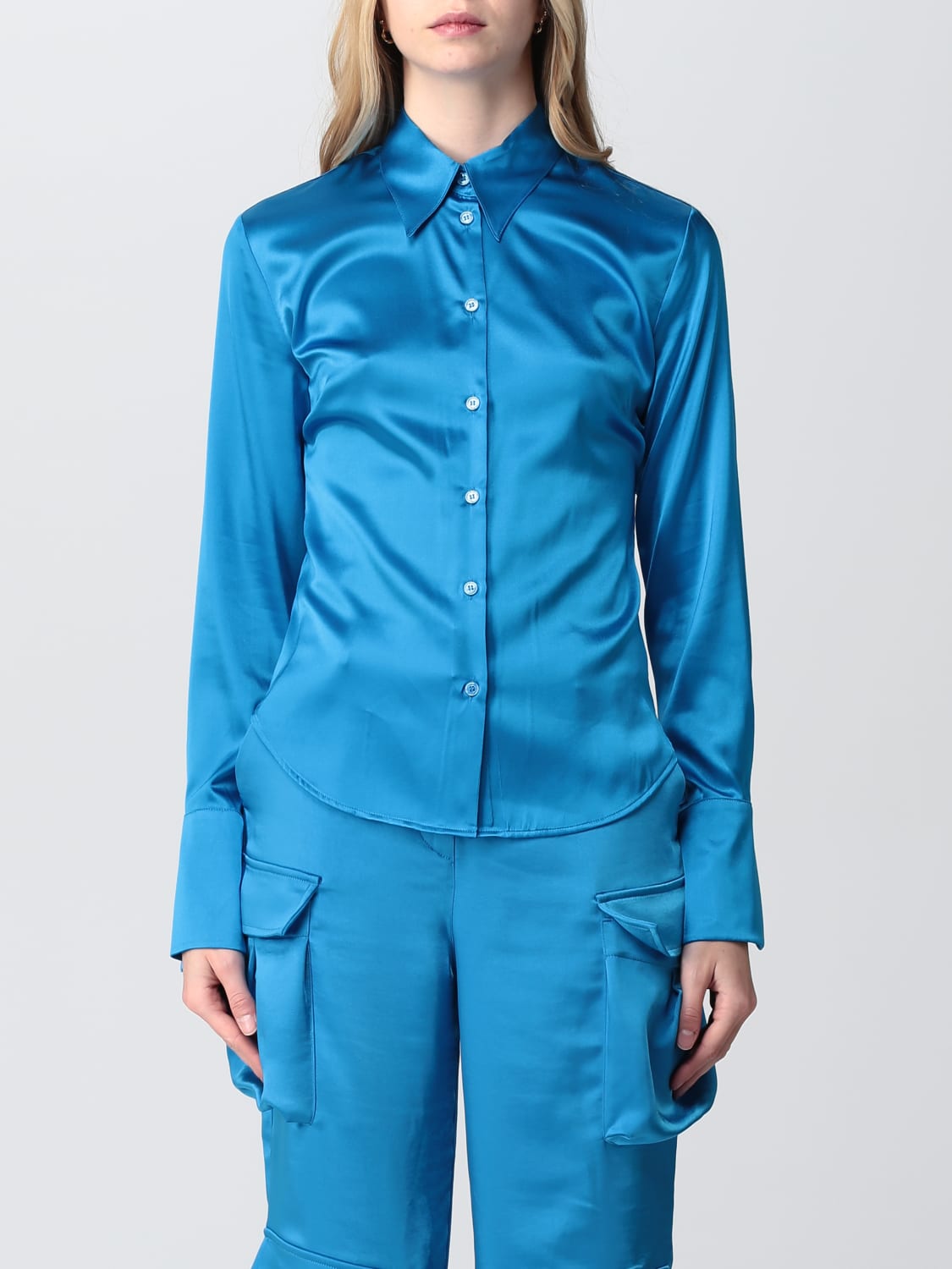 PINKO CAMISA: Camisa mujer Pinko, Azul Oscuro - Img 1