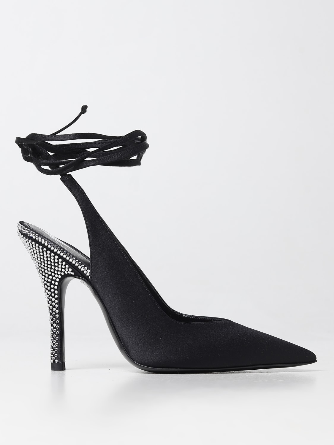 THE ATTICO HIGH HEEL SHOES: The Attico Pump Venus in satin, Black - Img 1