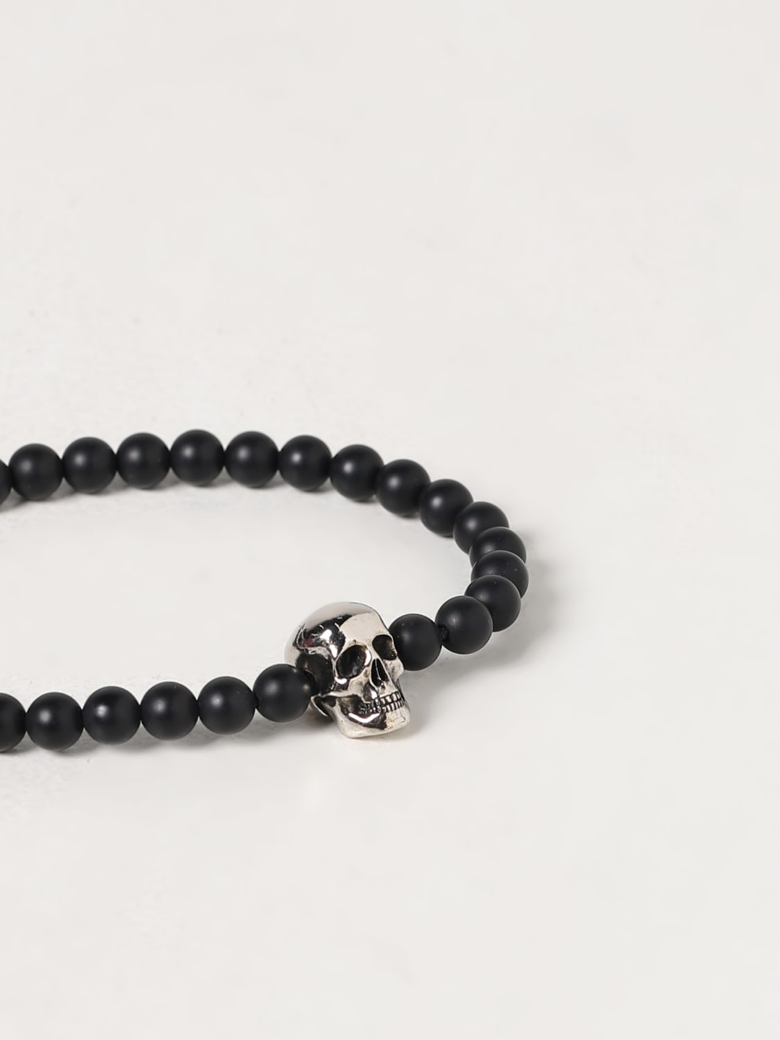 ALEXANDER MCQUEEN GIOIELLI: Bracciale Alexander McQueen con Skull in metallo, Nero - Img 2