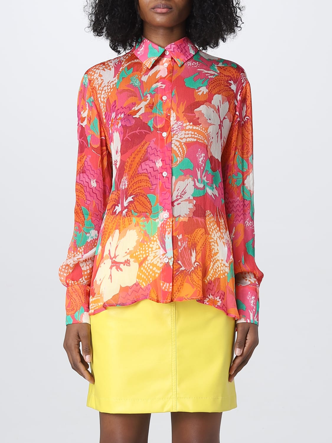 MSGM SHIRT: MSGM shirt in viscose, Red - Img 1