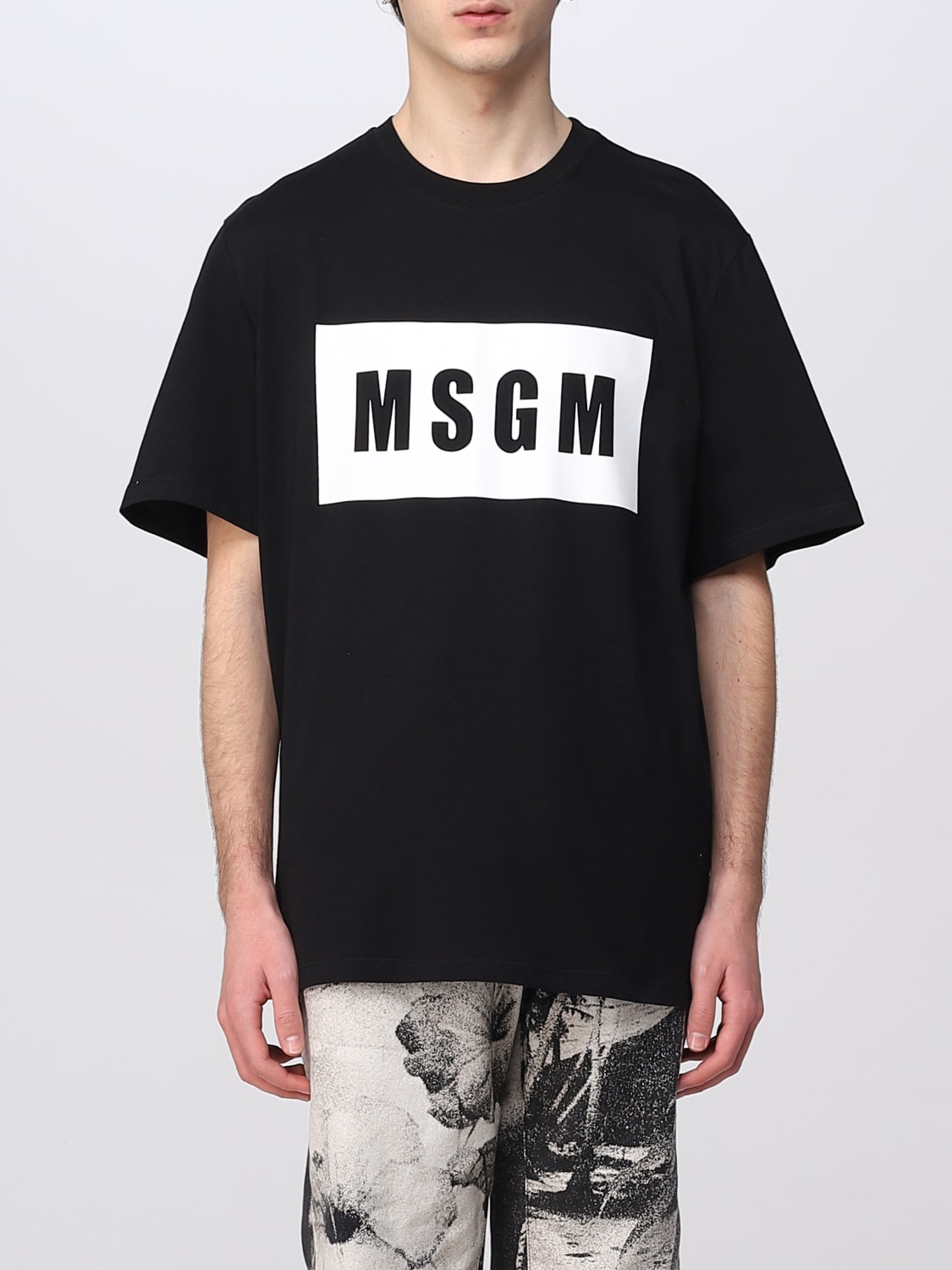 MSGM：Tシャツ メンズ - ブラック | GIGLIO.COMオンラインのMSGM T ...