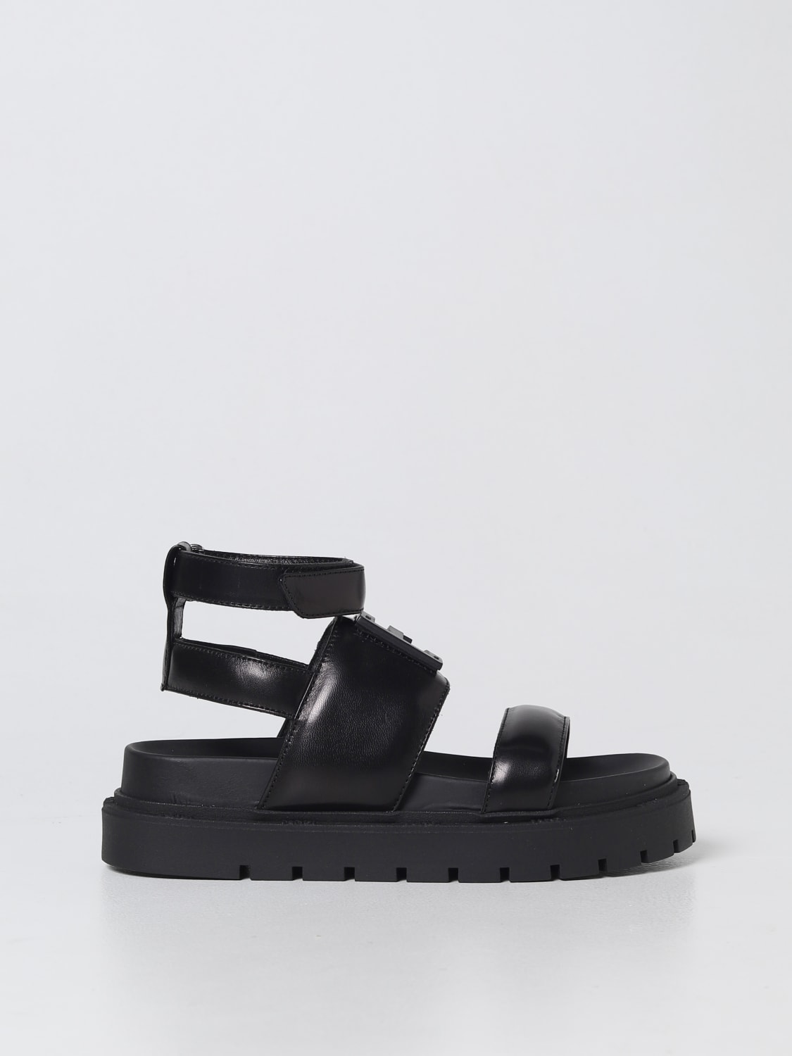 FENDI SHOES: Fendi Kids nappa sandals, Black - Img 1