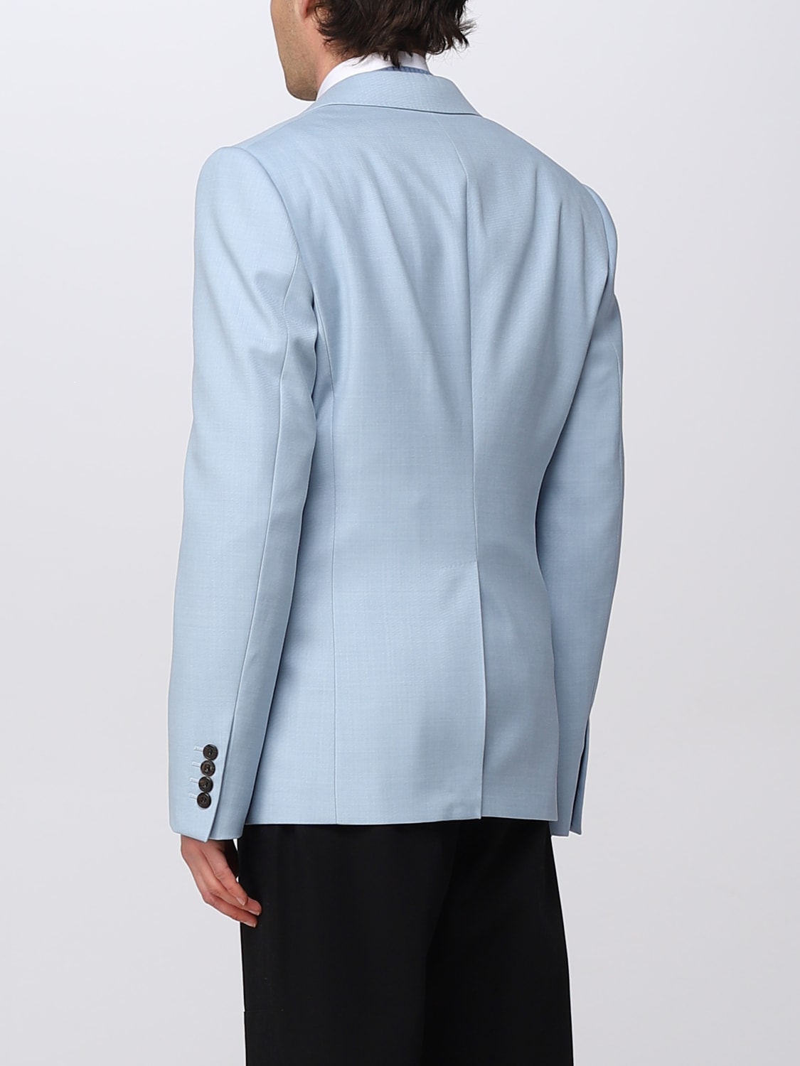 MCQUEEN JACKET: McQueen jacket in wool blend, Gnawed Blue - Img 3