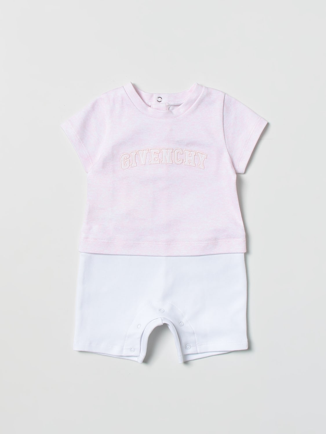 GIVENCHY TRACKSUITS: Givenchy short jumpsuit in two-tone cotton, Cream - Img 1