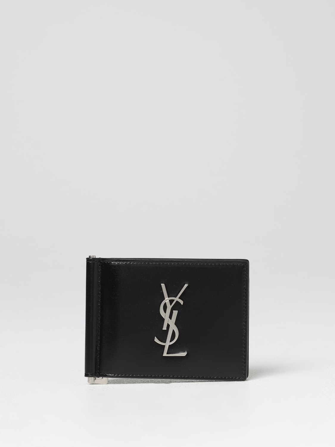 SAINT LAURENT WALLET: Saint Laurent Cassandre shiny leather wallet, Black - Img 1
