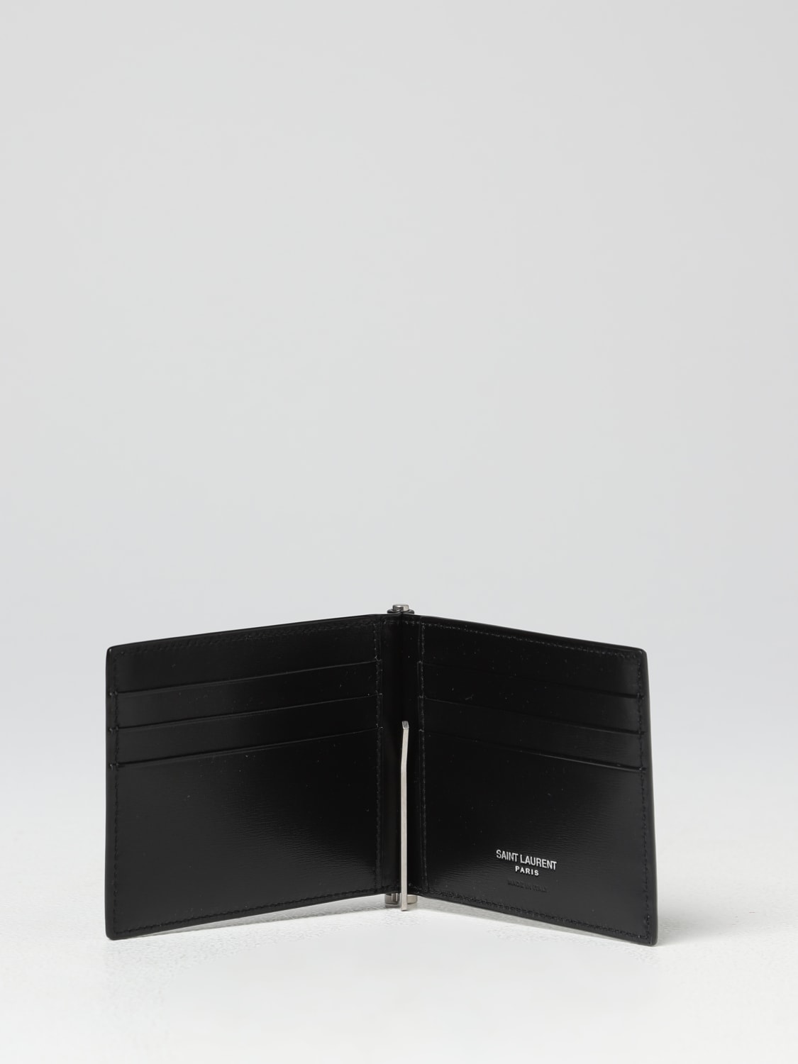 SAINT LAURENT WALLET: Saint Laurent Cassandre shiny leather wallet, Black - Img 2
