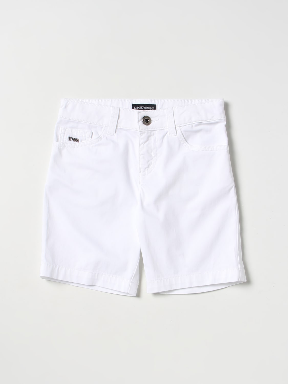White armani shorts store