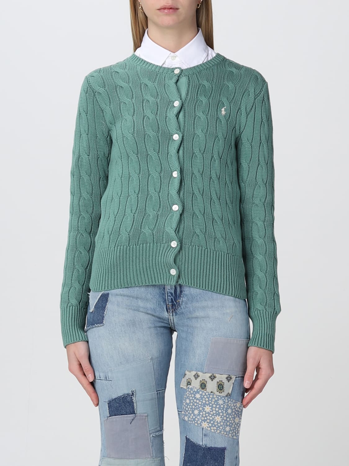 POLO RALPH LAUREN CARDIGAN: Cardigan woman Polo Ralph Lauren, Green - Img 1
