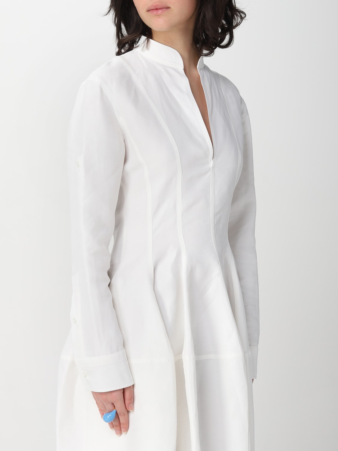 BOTTEGA VENETA DRESS: Bottega Veneta dress in linen and viscose, White - Img 4