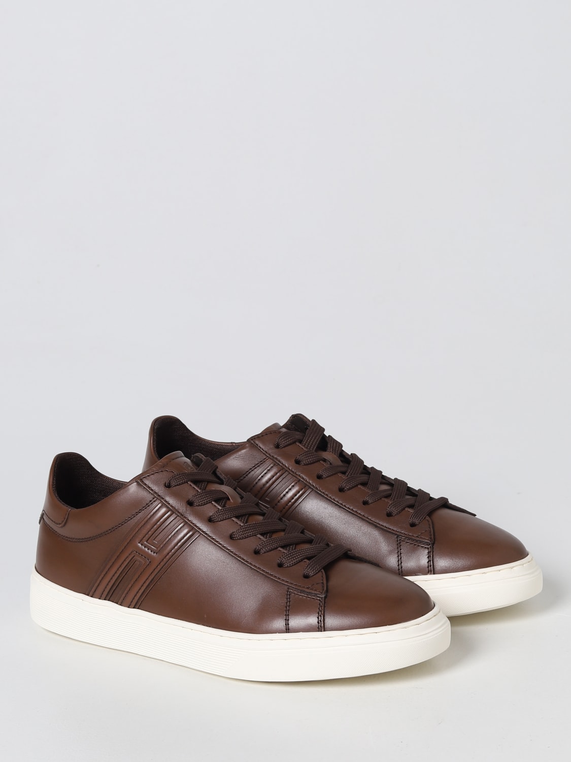 Hogan Outlet H365 sneakers in leather Brown Hogan sneakers HXM3650J310QTU online at GIGLIO.COM