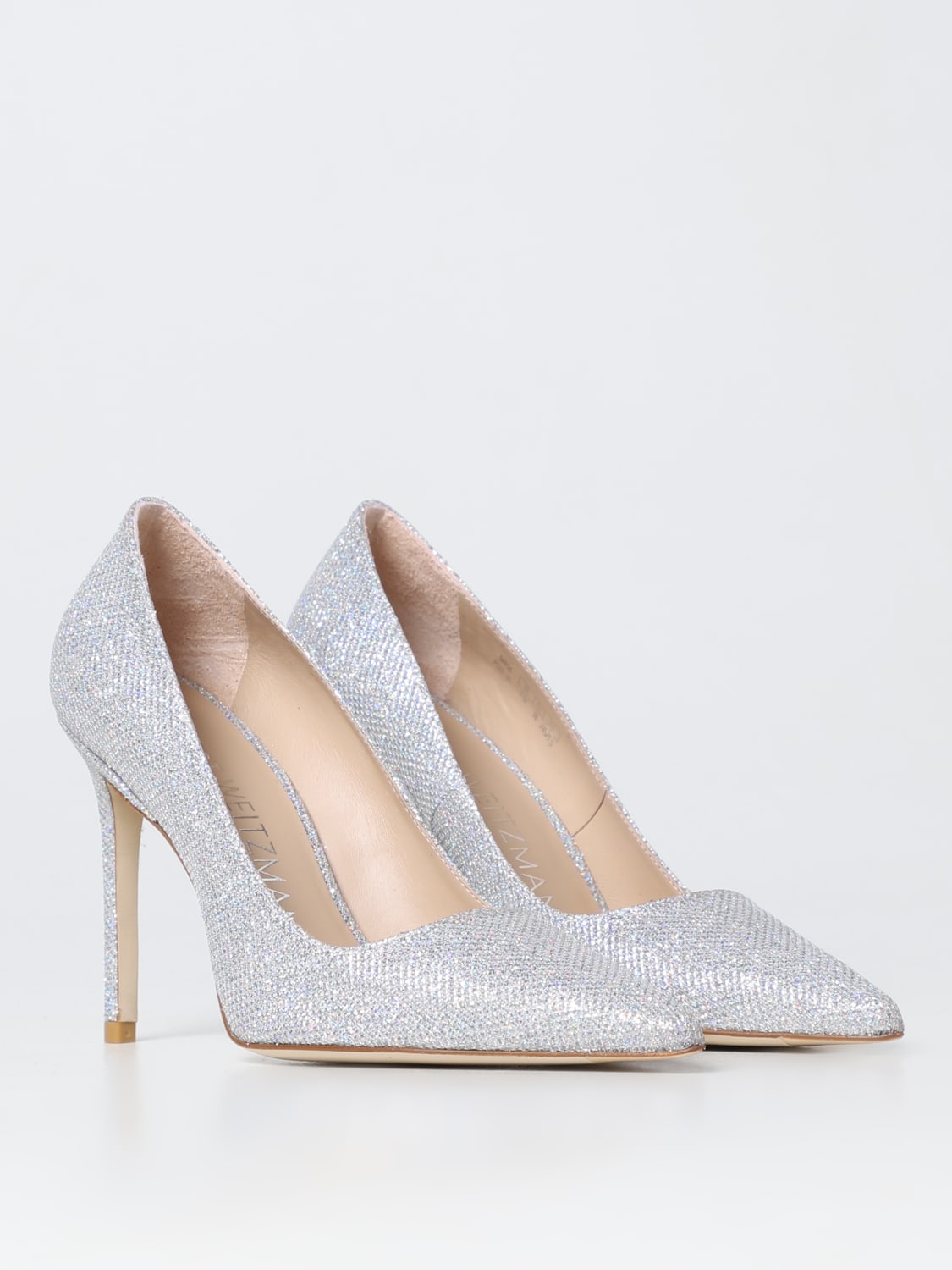 Stuart Weitzman Outlet: pump in fabric with glitter - Silver | Stuart ...