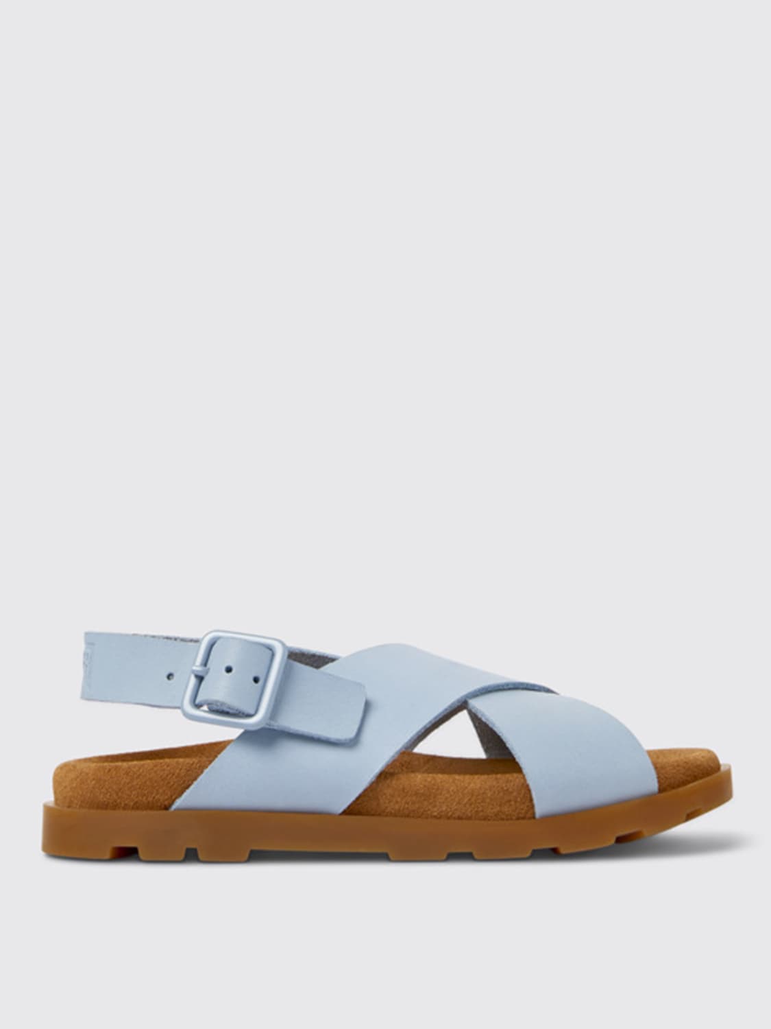 CAMPER SHOES: Brutus Camper sandals in leather, Blue - Img 1