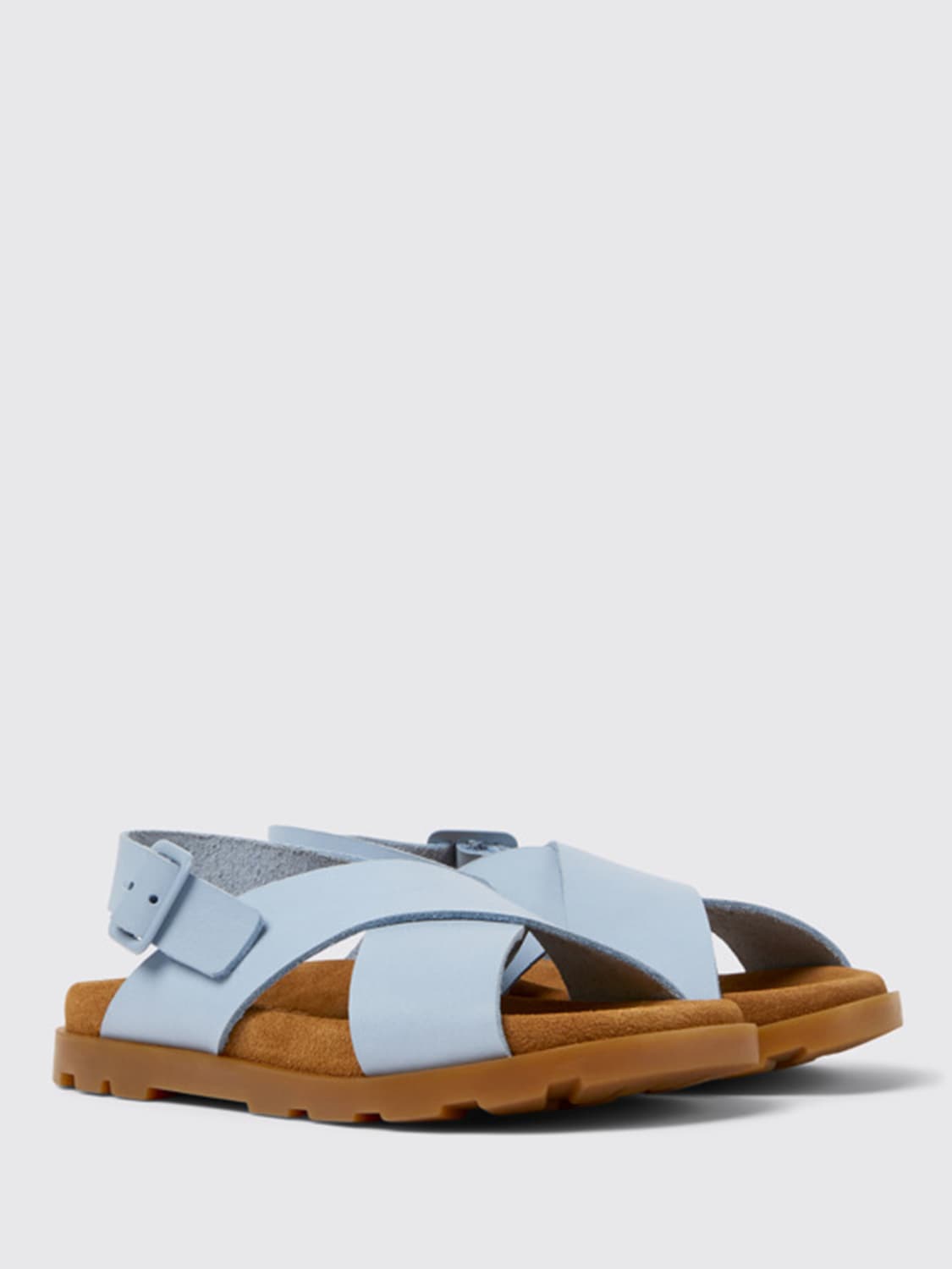 CAMPER SHOES: Brutus Camper sandals in leather, Blue - Img 2