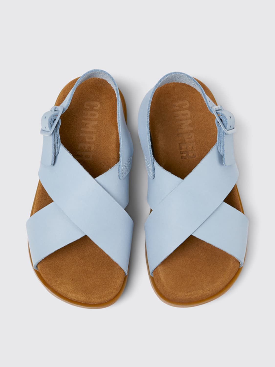 CAMPER SHOES: Brutus Camper sandals in leather, Blue - Img 3