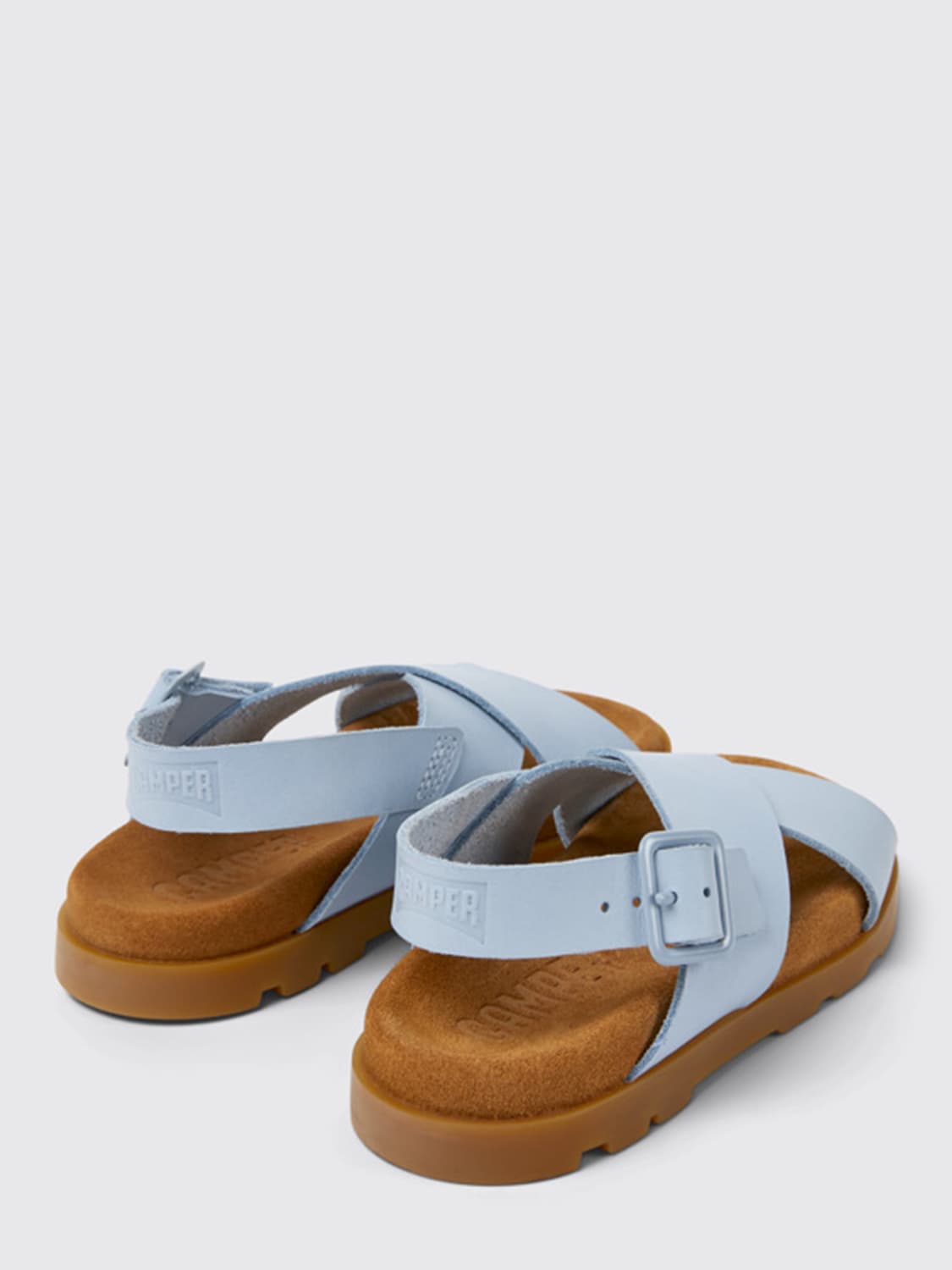 CAMPER SHOES: Brutus Camper sandals in leather, Blue - Img 4