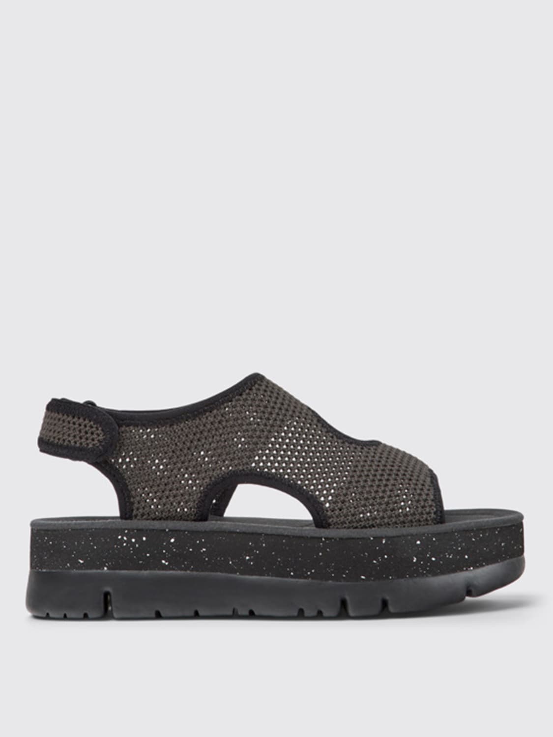 CAMPER FLAT SANDALS: Camper Oruga Up sandals in fabric, Grey - Img 1