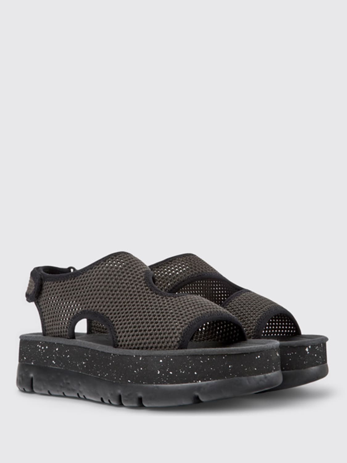 CAMPER FLAT SANDALS: Camper Oruga Up sandals in fabric, Grey - Img 2