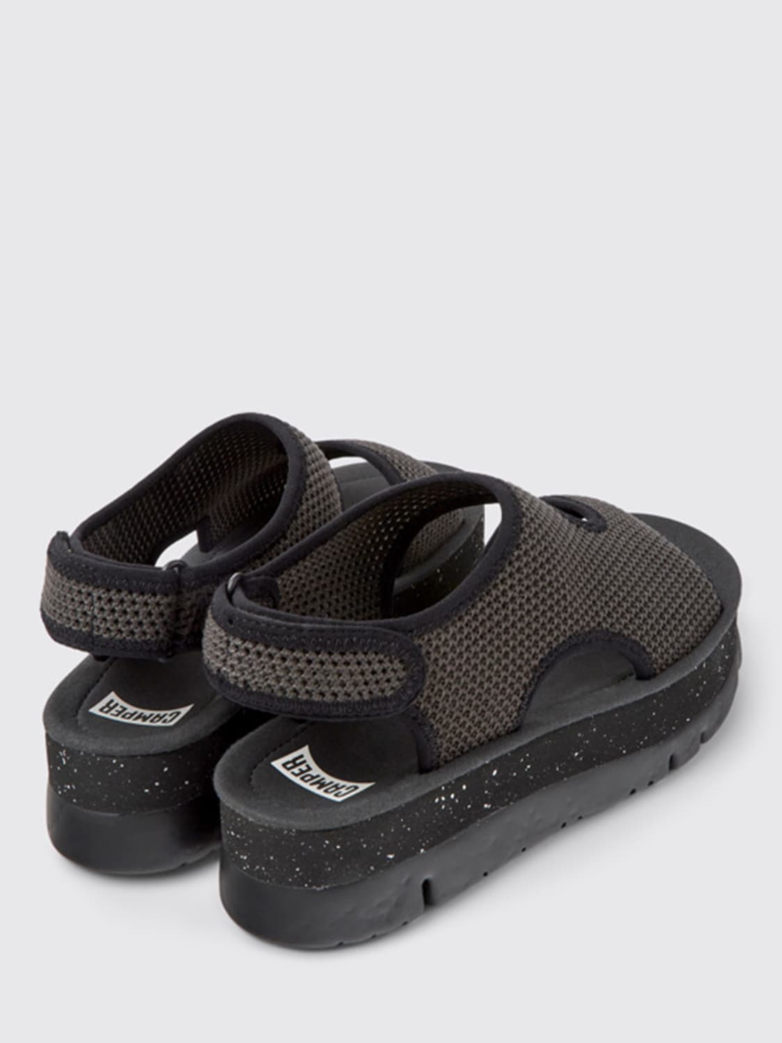 CAMPER FLAT SANDALS: Camper Oruga Up sandals in fabric, Grey - Img 3