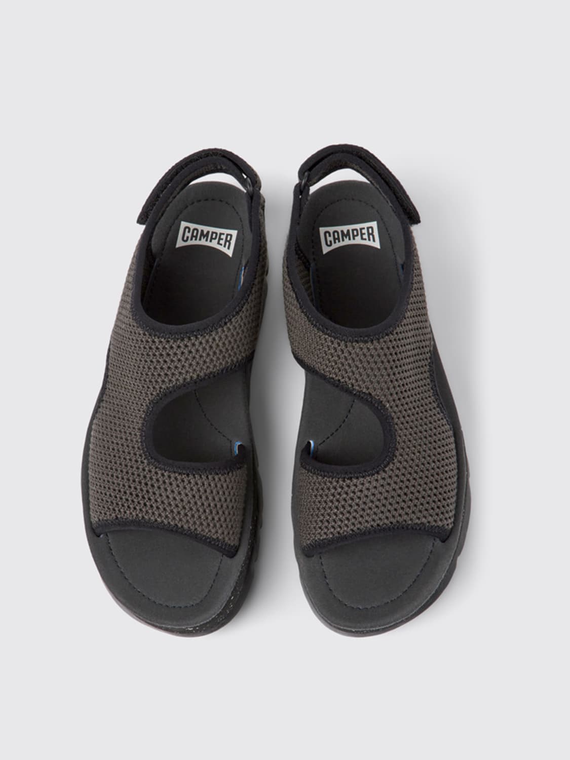 CAMPER FLAT SANDALS: Camper Oruga Up sandals in fabric, Grey - Img 4