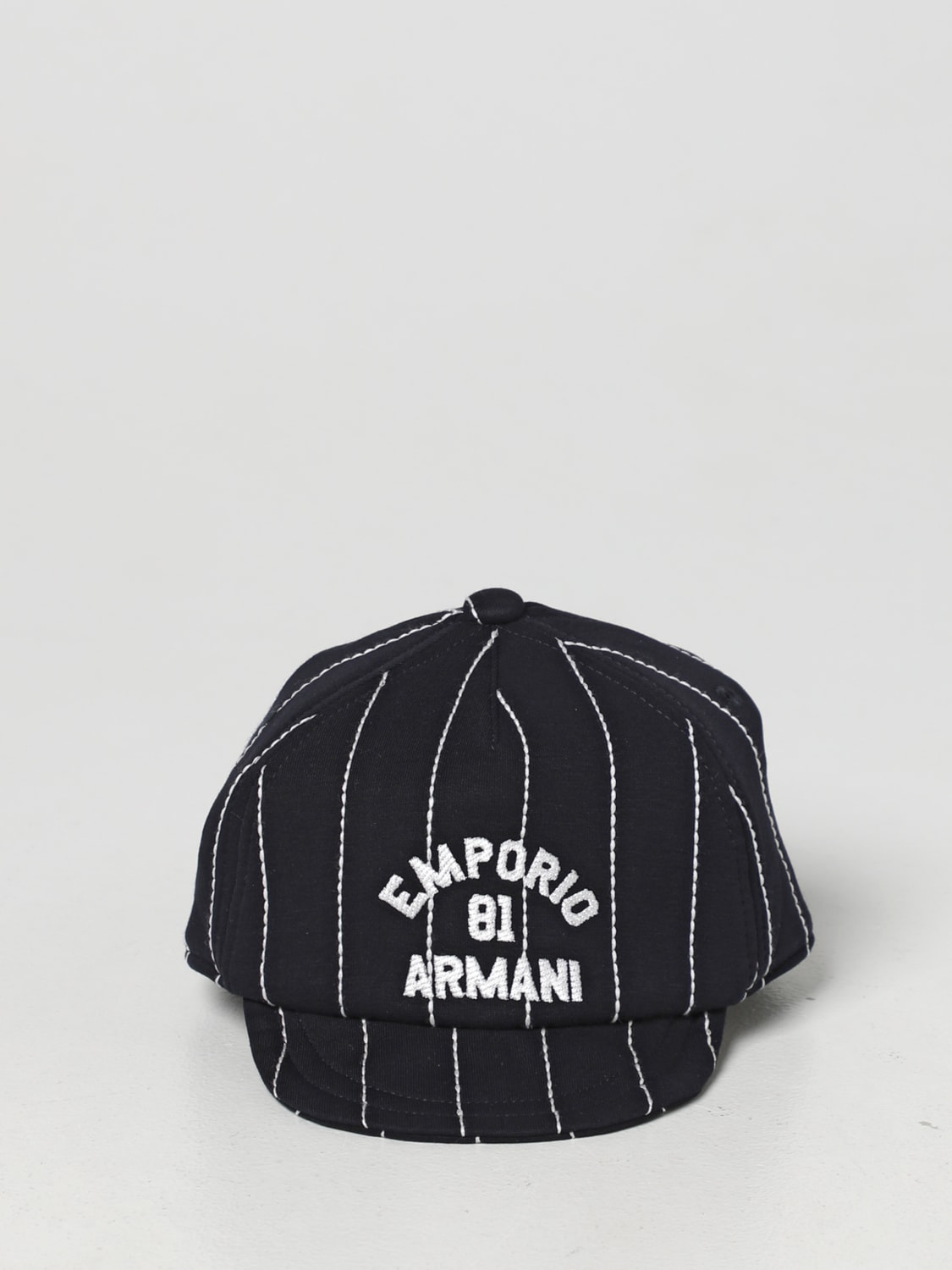 Emporio Armani Outlet Cappello Kids in cotone Blue Cappello Bambino Emporio Armani 4044093R592 online su GIGLIO.COM