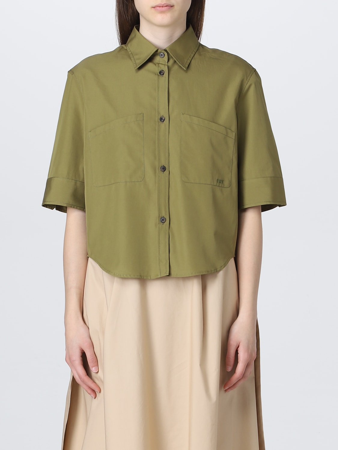 FAY CAMICIA: Camicia Fay in cotone , Verde - Img 1