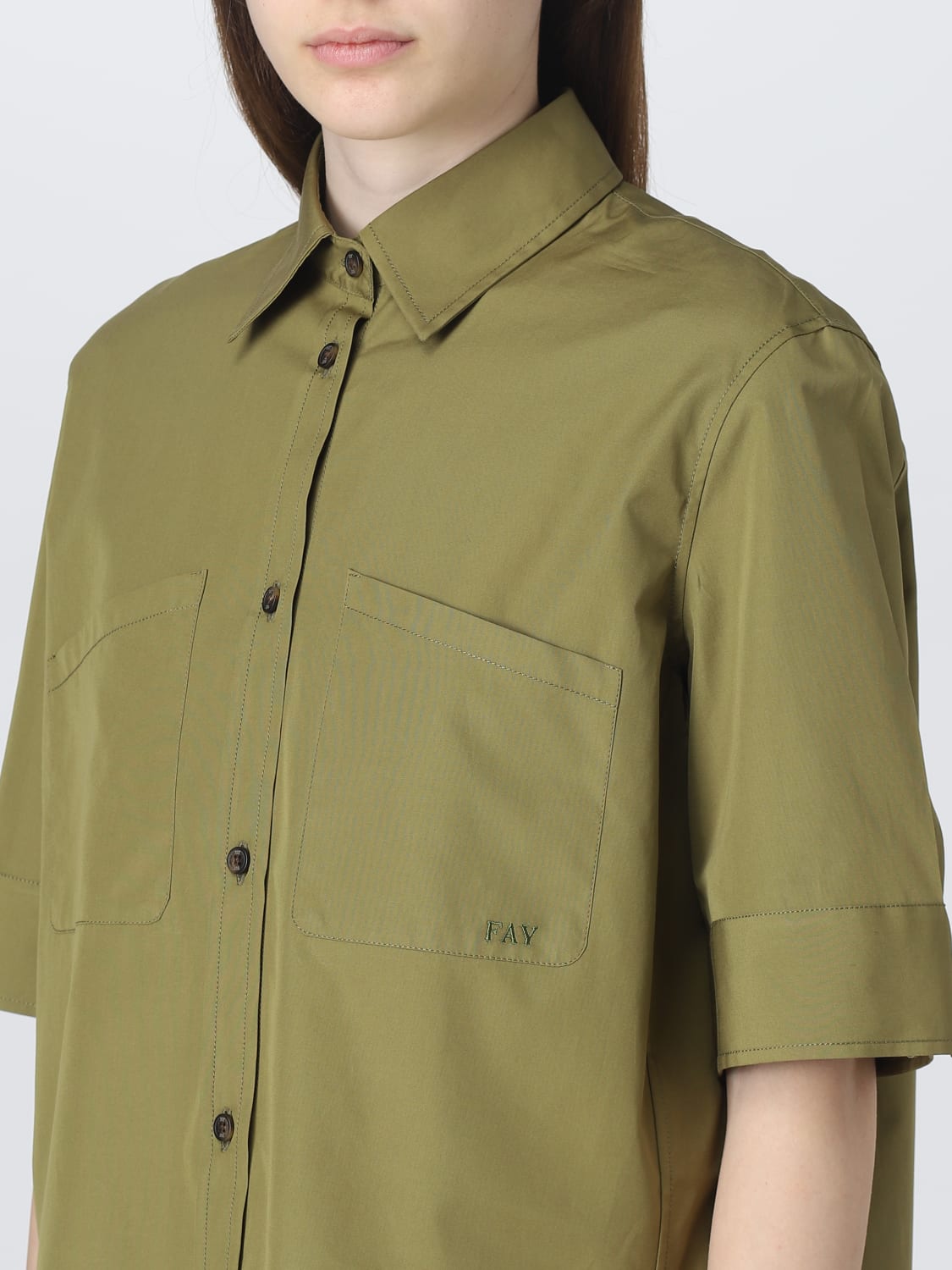 FAY CAMICIA: Camicia Fay in cotone , Verde - Img 3