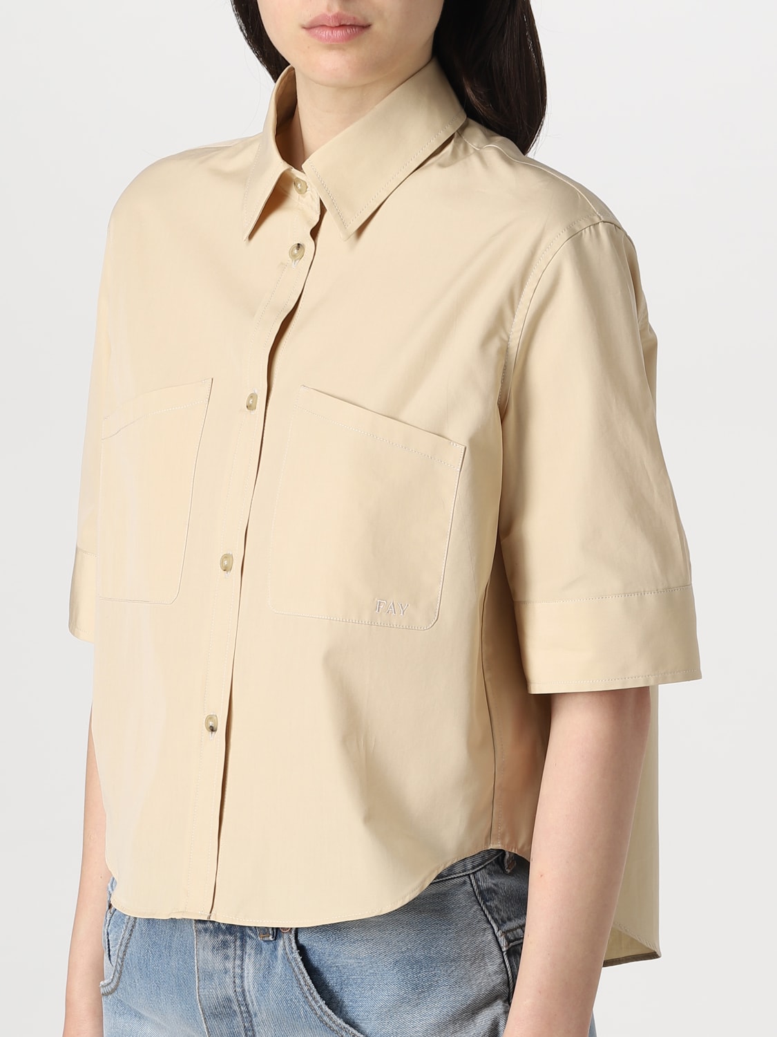 FAY CAMISA: Camisa mujer Fay, Crema - Img 3
