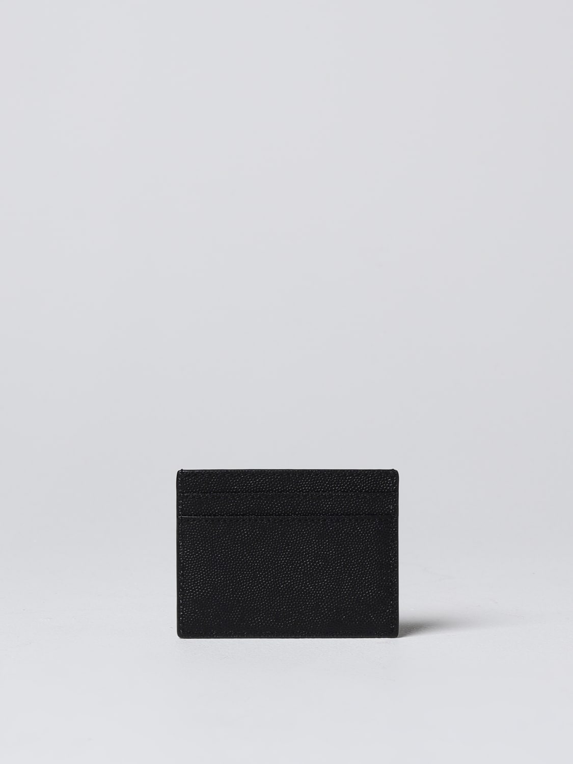 SAINT LAURENT PORTAFOGLIO: Portacarte di credito Saint Laurent in pelle grain de poudre , Nero - Img 2