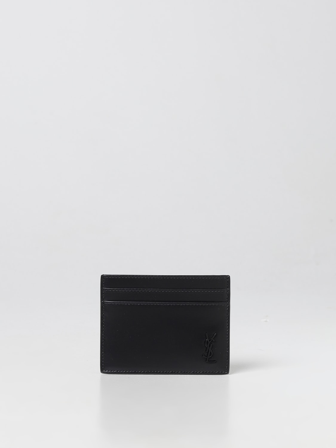 SAINT LAURENT WALLET: Monogram Saint Laurent card holder in leather, Black - Img 1