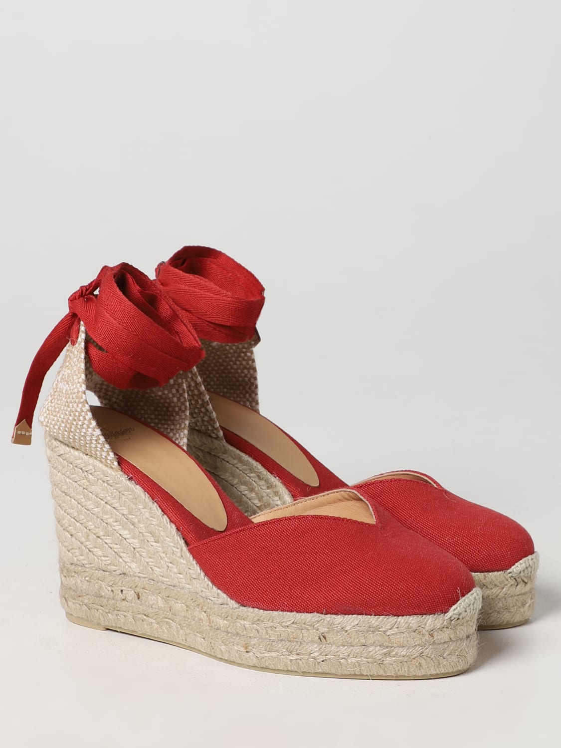 CASTANER Chaussures compensees femme Rouge Espadrilles Castaner 021668 en ligne sur GIGLIO.COM