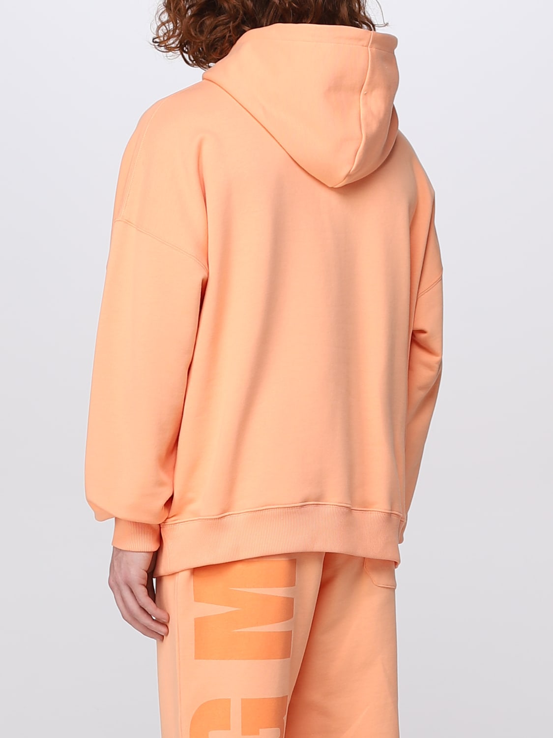 MSGM SWEATSHIRT: MSGM sweatshirt in cotton with printed logo, Orange - Img 3