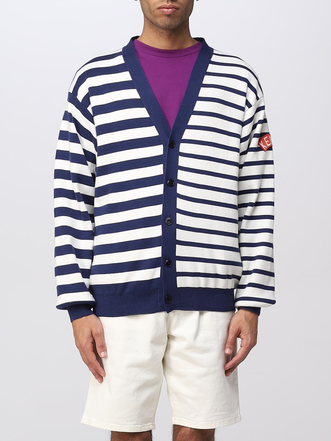 Giglio Cardigan Nautical Stripes Kenzo in misto cotone e lana