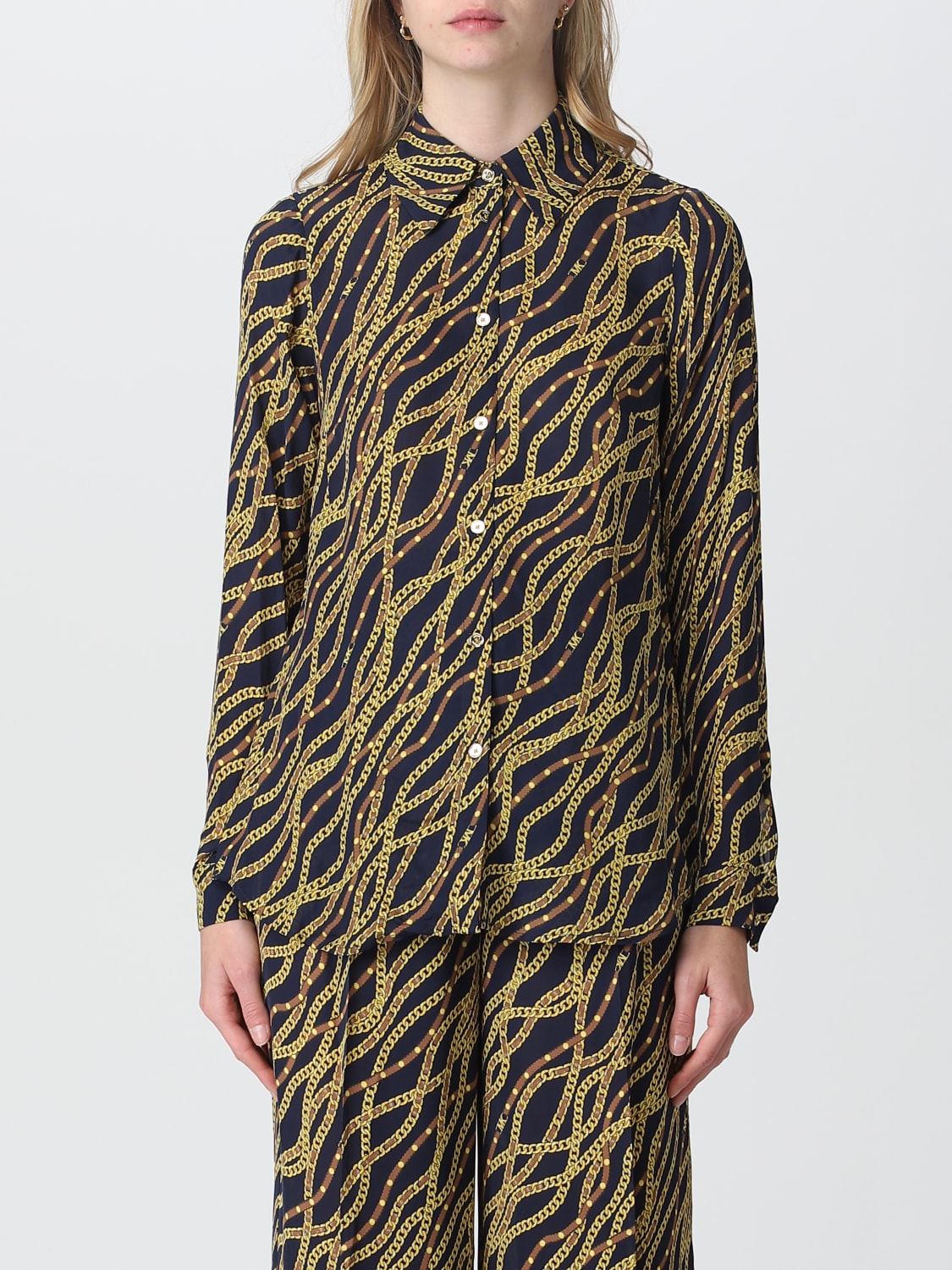 Michael kors animal print blouse deals