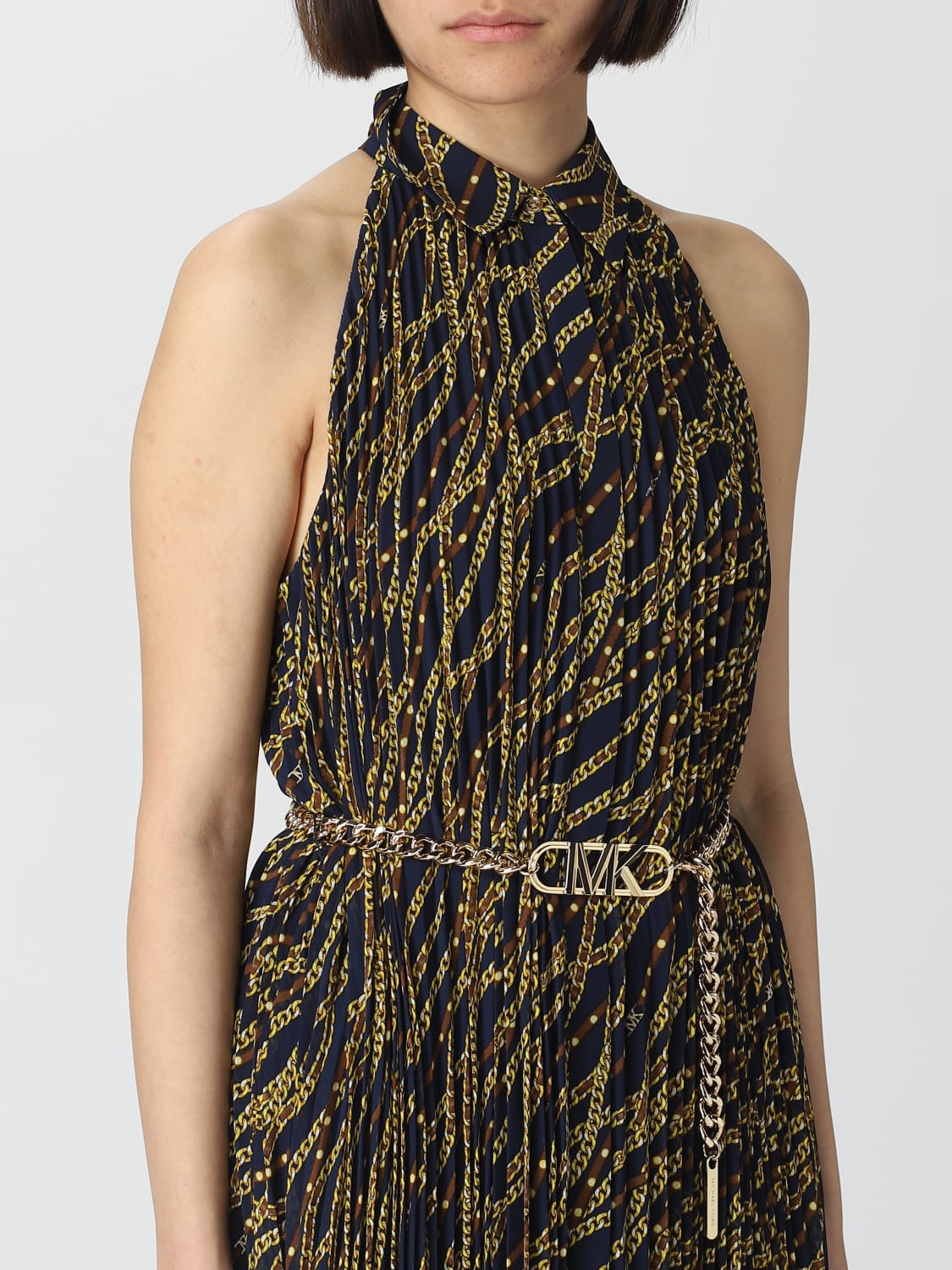 Michael kors blue and gold dress sales