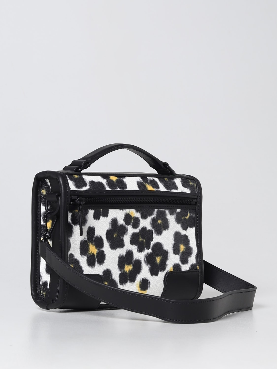 KENZO BORSA A MANO: Borsa Kenzo in pelle sintetica stampa animalier, Bianco - Img 2