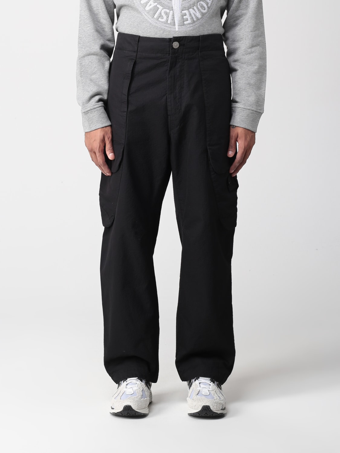 STONE ISLAND: Pants men - Black | Stone Island pants 781930417 online ...