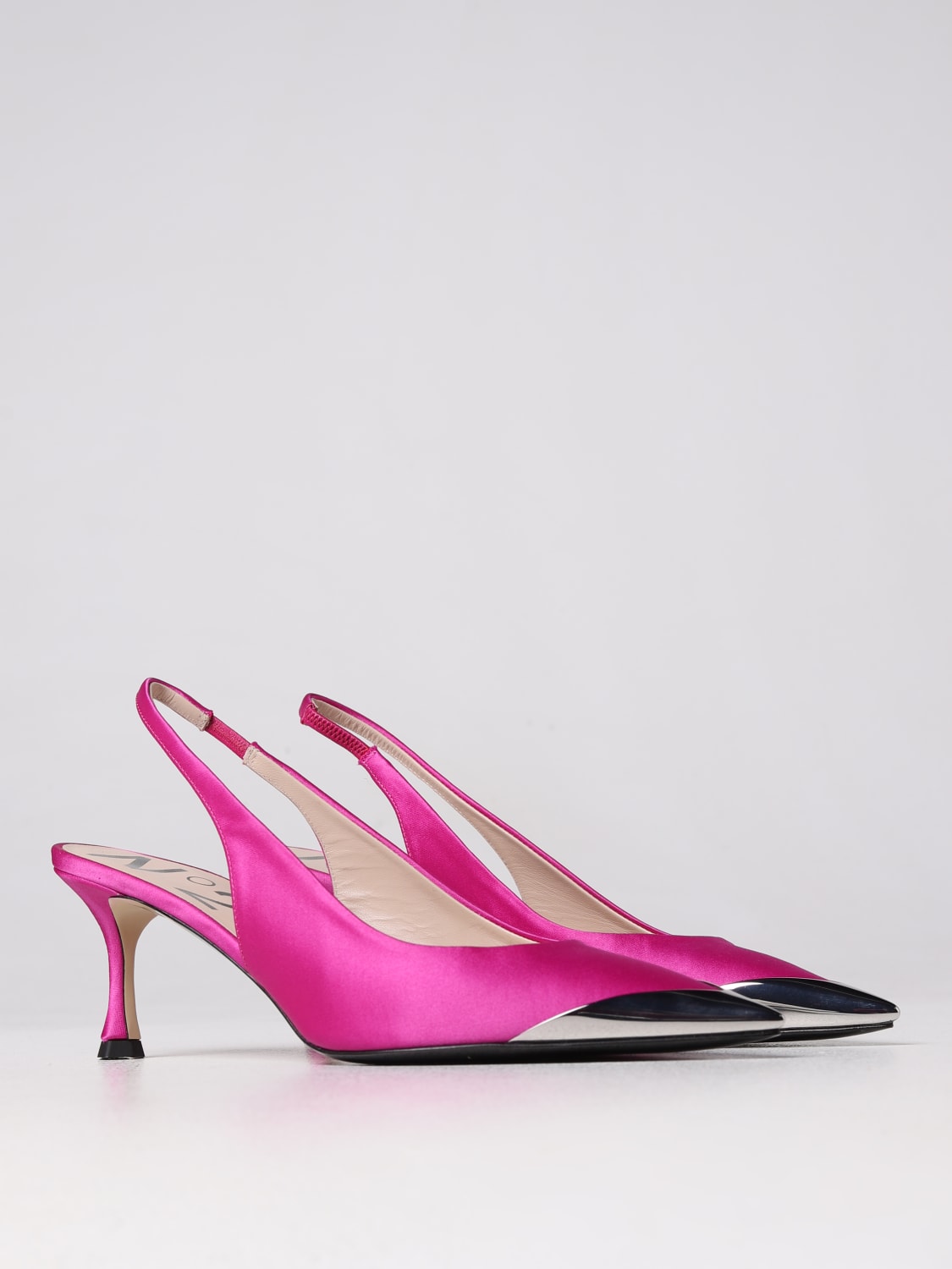 N° 21 DÉCOLLETÉ: Pump N°21 in raso, Fuxia - Img 2