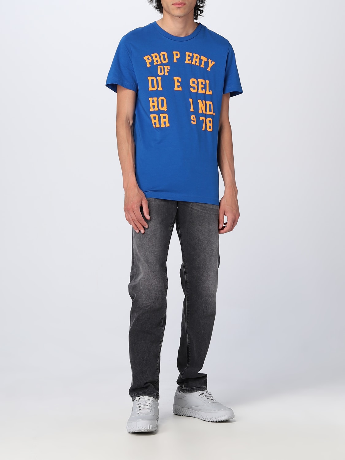 DIESEL T-SHIRT: Diesel cotton t-shirt, Blue - Img 2