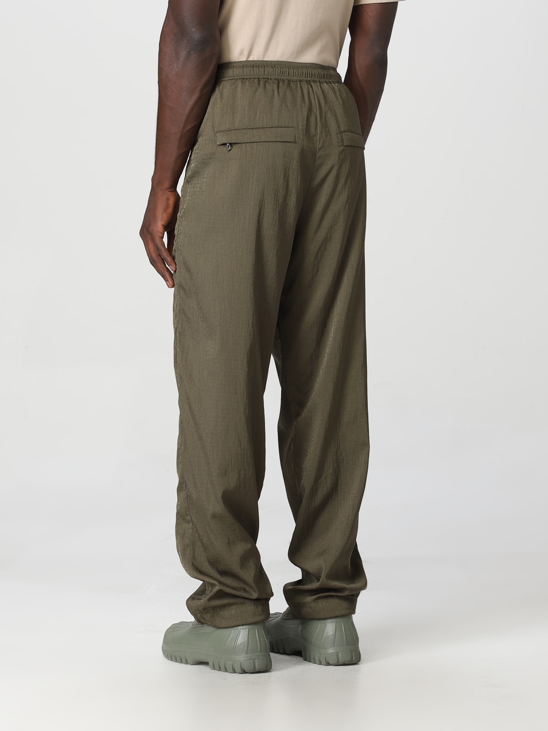 Diesel Outlet trousers in stretch fabric Green Diesel pants A088110NEAX online at GIGLIO.COM