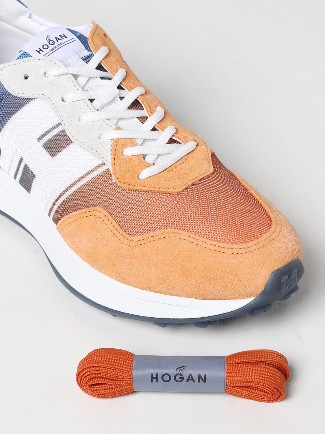 HOGAN SNEAKERS: H601 Hogan sneakers in suede and mesh, Blue - Img 4