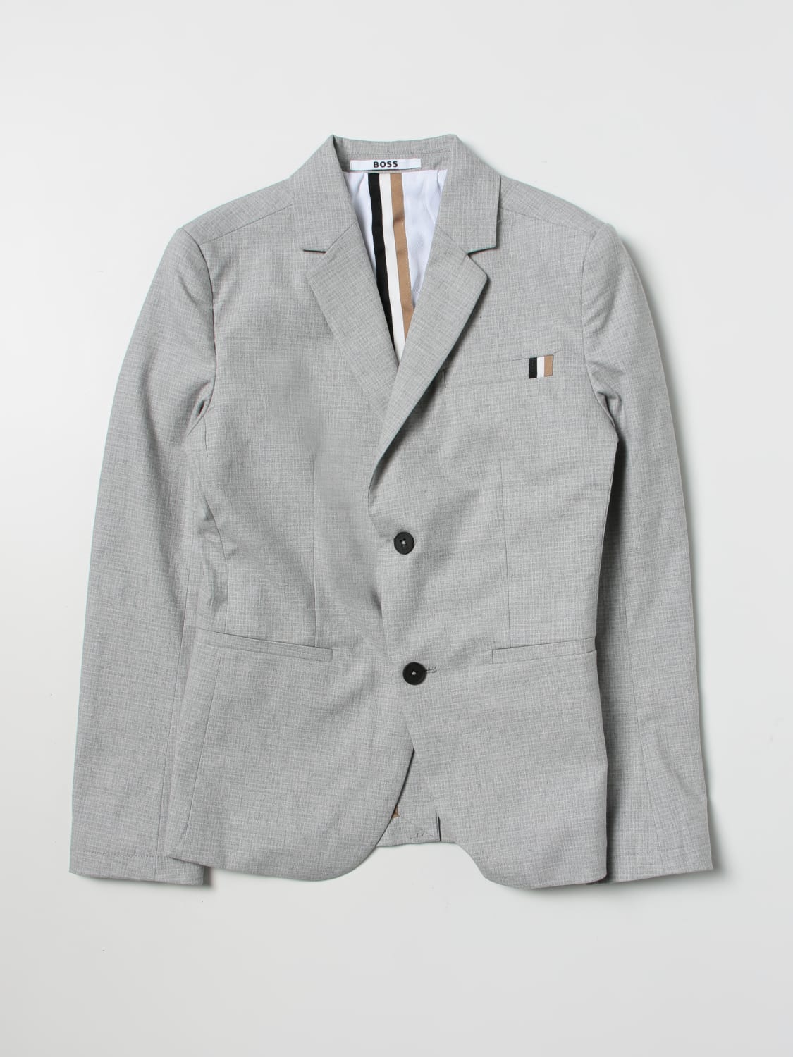 BOSS JACKET: Jacket kids Boss Kidswear, Grey - Img 1