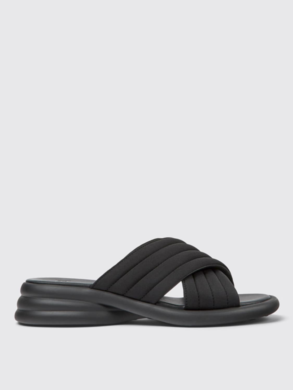 CAMPER FLAT SANDALS: Camper Spiro sandals in recycled fabric, Black - Img 1