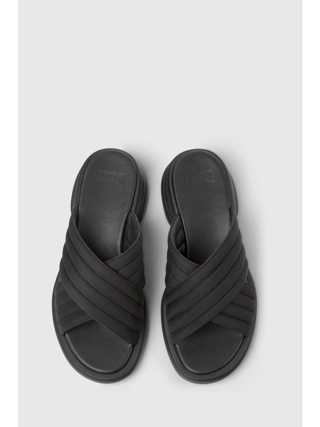 CAMPER FLAT SANDALS: Camper Spiro sandals in recycled fabric, Black - Img 4