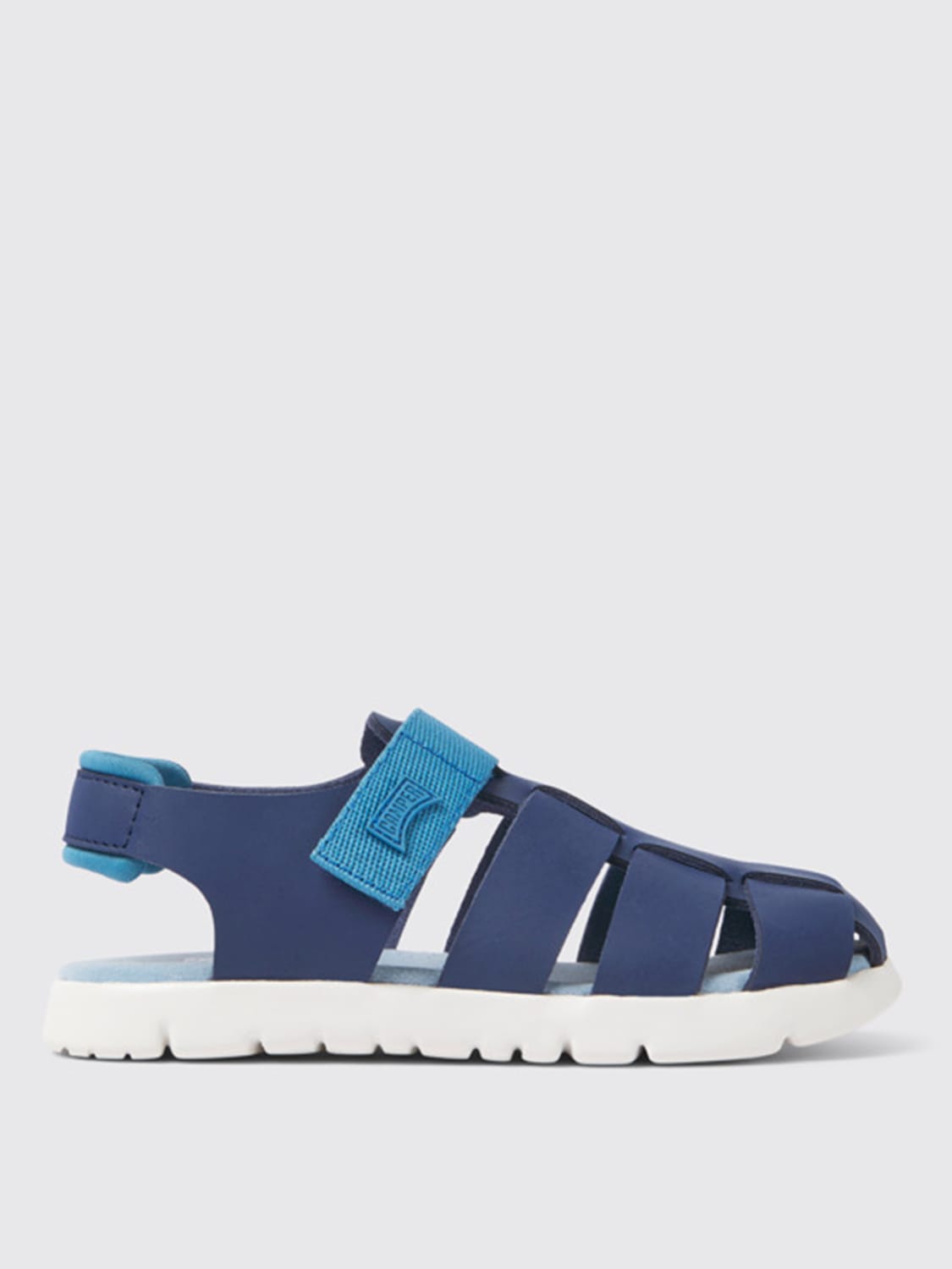 CAMPER SHOES: Camper Oruga sandals in leather, Blue - Img 1